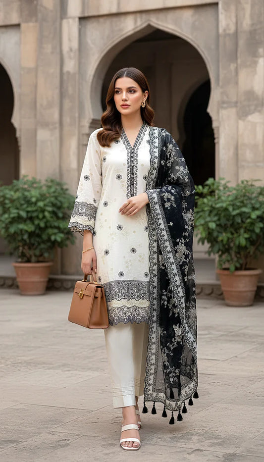 PRINTED EMBROIDERED KOMAL LAWN