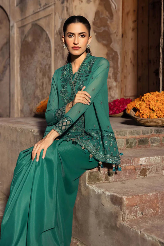 3 Pc Unstitched Embroidered Chiffon Suit