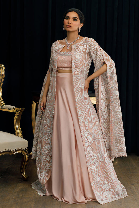 ORGANZA EMBROIDERED JACKET WITH SKIRT Design Code: 7799.2