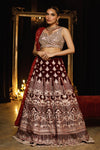 SEQUINS BLOUSE WITH VELVET LEHENGA Design Code: 8019