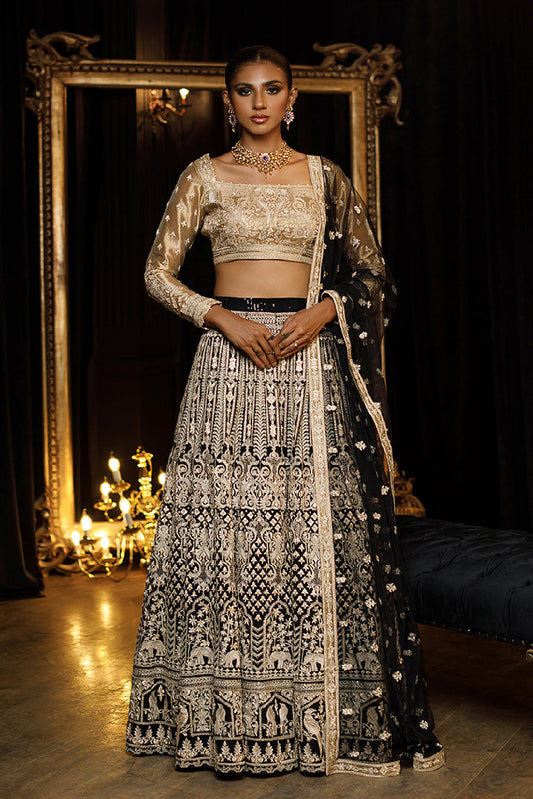 EMBROIDERED BLOUSE WITH LEHENGA Design Code: 8064