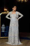 NET EMBROIDERED DRESS WITH CAPE Design Code: 8063