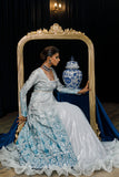 EMBROIDERED DRESS WITH SKIRT Design Code: 7762.2