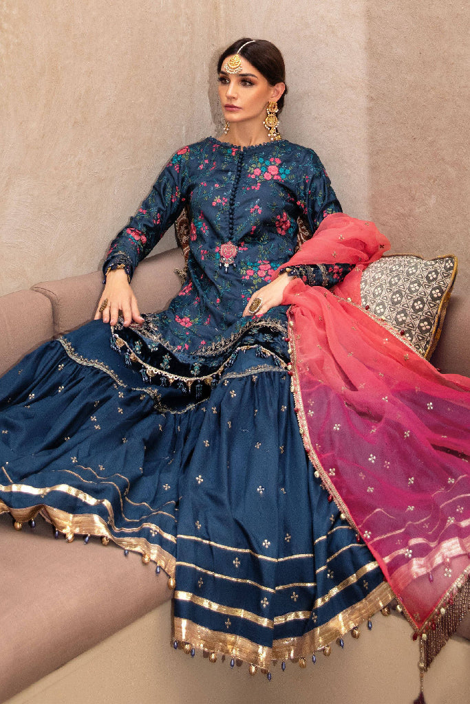 Sateen CST-505-Royal Blue and Salmon
