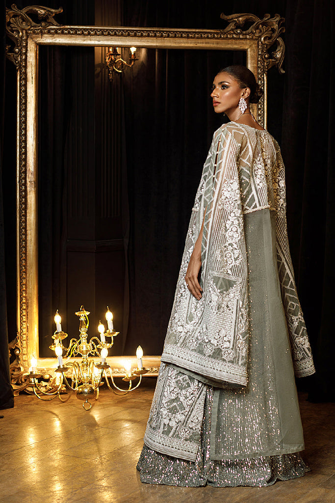 ORGANZA EMBROIDERED JACKET WITH SKIRT Design Code: 7030.2