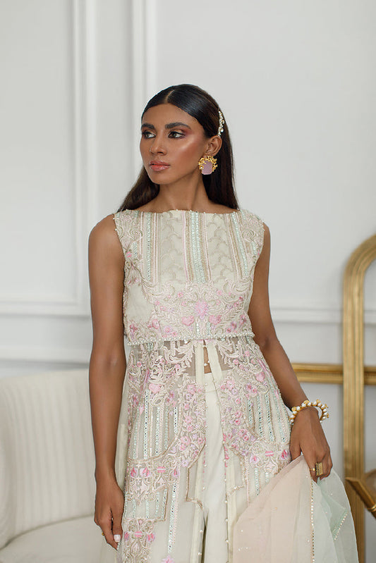 ORGANZA EMBROIDERED DRESS Design Code: 7964