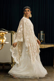 ORGANZA EMBROIDERED CAPE WITH MAXI Design Code: 4790.1