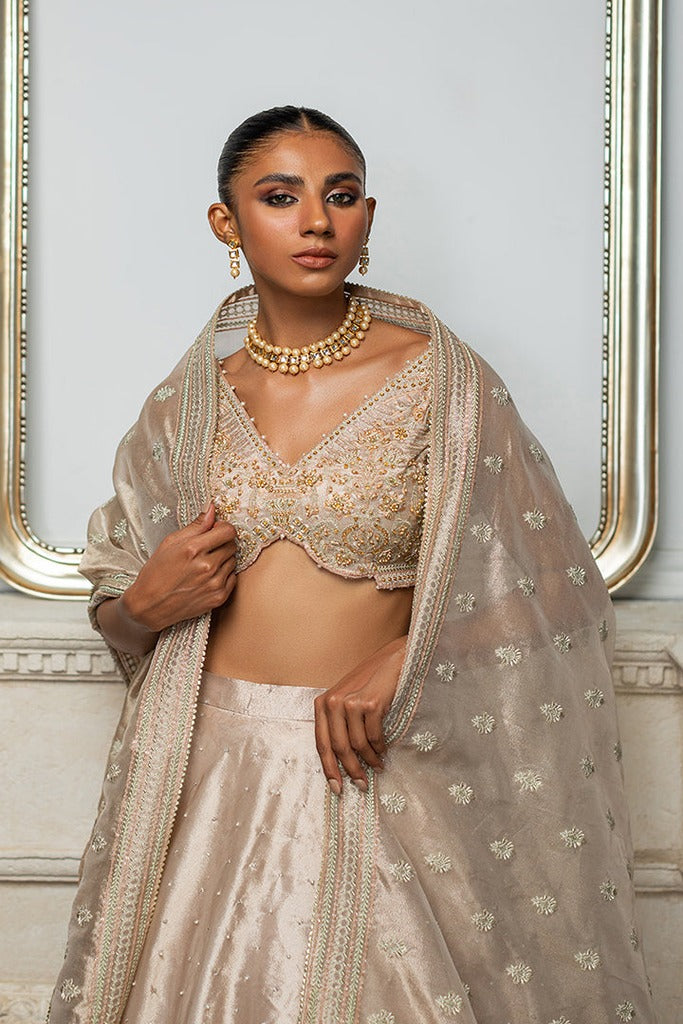 EMBROIDERED BLOUSE WITH LEHENGA