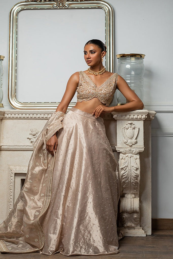 EMBROIDERED BLOUSE WITH LEHENGA