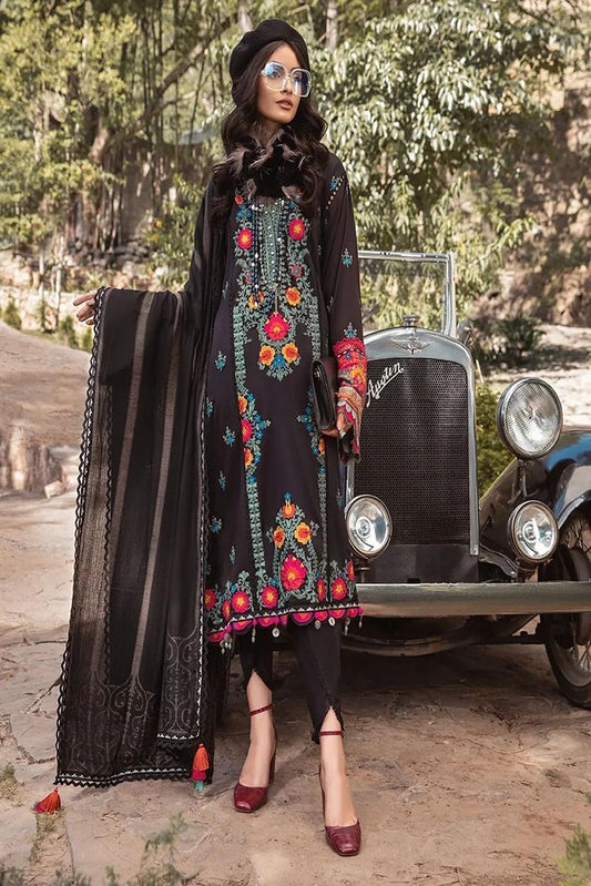 Linen DL-1007-Black and Pink
