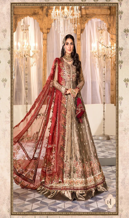 MBROIDERED - Burnt Gold and Maroon (BD-2401)