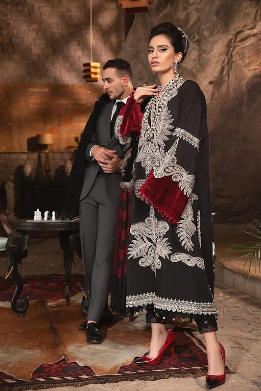 Linen DL-1004-Black and Maroon