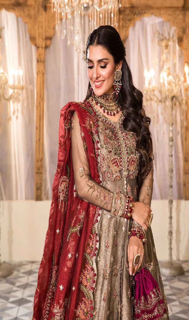 MBROIDERED - Burnt Gold and Maroon (BD-2401)