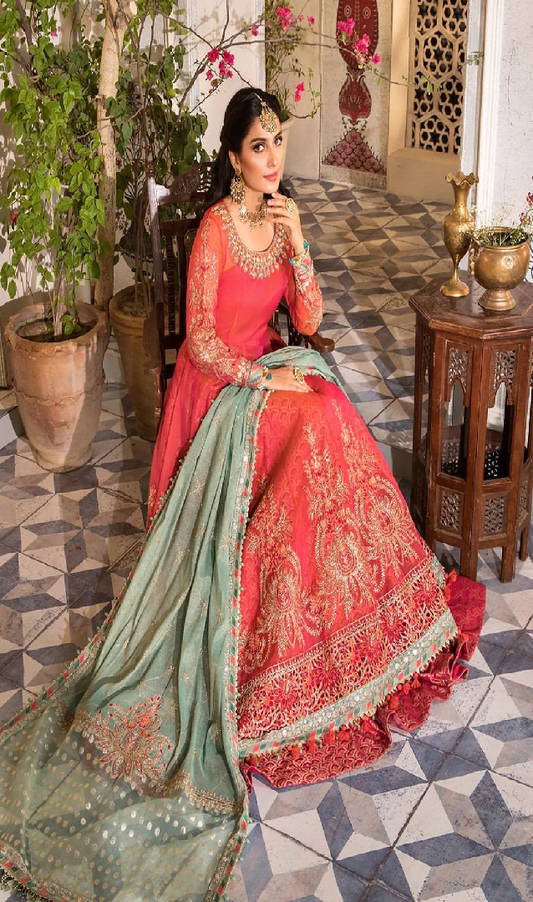 MBROIDERED - Pearl White, Peach and Aqua (BD-2408)